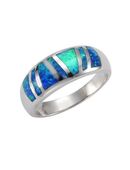 Vivance Fingerring 925/- Sterling Silber synth. Opal in 00000