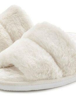 Vivance Pantolette, Plüsch Hausschuhe, Mule, offener Schuh, Hausschuh VEGAN