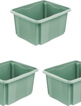 keeeper Aufbewahrungsbox Emil, 3er Set, 24 L, 41 x 34,5 x 22 cm (Set, 3 St), ineinander und aufeinander stapelbar