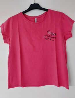 Sublevel Damen T-Shirt pink mit Stickerei, Gr. L - Celle
