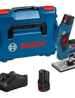 Bosch Professional Akku-Fräse »GKF 12V-8«, Inkl. 2x Akku 3,0Ah und Schnellladegerät GAL 12V-40, in L-BOXX