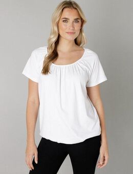 Base Level T-Shirt Yona mit Raffung am Rundhalsausschnitt
