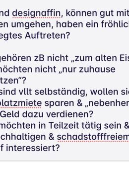Teilzeitkraft Freelancer/in Interior/Design/Beratung/Schlaf - Liebefeld