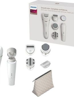 Philips Epilierer Beauty Set Series 9000 BRE770/92, Aufsätze: 5 St., inkl. Gesichtshaarentferner und Tasche, Nass-und Trockenfunktion