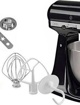 KitchenAid Küchenmaschine 5K45SSEOB ONYX BLACK, 275 W, 4,3 l Schüssel, Gratis Fleischwolf/Spritzgebäckvorsatz (Wert ca. 129,-UVP)