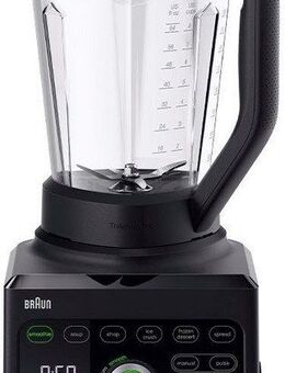 Braun Standmixer PowerBlend 9 JB 9040 BK - 1600W, Hochleistungsmixer, 18 Programme, 3 L, 1600 W, 45.000 U/min, 10 Geschwindigkeiten, Suppenfunktion, spülmaschinenfest