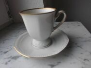 Weimar-Porzellan Mokka-Tasse weiß gold Espressotasse Mokkatasse DDR Vintage 5,- - Flensburg