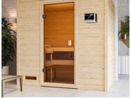 welltime Sauna Sunie, BxTxH: 195 x 145 x 187 cm, 38 mm, 3,6-kW-Bio-Plug & Play Ofen mit ext. Steuerung