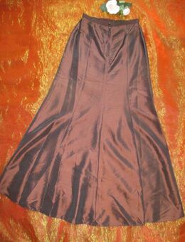 NEU * Schimmernd * Seiden * Satin * Abend * Ausgeh * Ball * Long * Maxi * DESIGNER * A- Linie * Rock * Gr. 34/ XS * schokoladen- braun * - Riedlingen