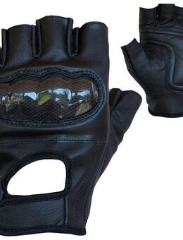 PROANTI Motorradhandschuhe fingerlose Chopper-Handschuhe aus Leder mit Protektor