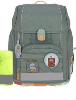 LÄSSIG Schulranzen Unique, Boxy, Letters green (Set, 7-tlg), PETA-approved vegan, aus recycelten PET-Flaschen