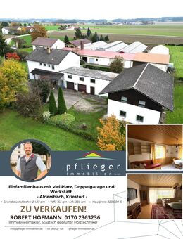 Einfamilienhaus mit viel Platz, Doppelgarage und Werkstatt - Aldersbach