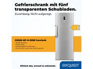 exquisit Gefrierschrank GS380-NF-H-050E inoxlook, 185,5 cm hoch, 71 cm breit, Türanschlag wechselbar