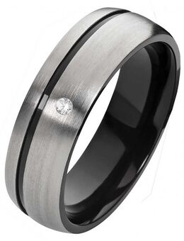 Damenring Titanring DT155 mit Zirkonia und gratis Gravur - Aholming