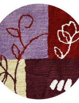 KiNZLER Badematte Gedinne, Höhe 20 mm, rutschhemmend beschichtet, fußbodenheizungsgeeignet, Polyester, rund, Badteppich, rund, modernes florales Patchwork Design, waschbar