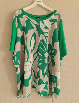 Ulla Popken Damen Übergröße Stretch Bluse Shirt Gr. 54 / 56 Grün Bunt - Geseke