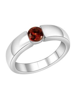 Jamelli Fingerring Silber 925 rhodiniert mit echtem Granat