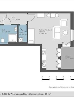Erstbezug in Citynaher Wohnlage- hochwertige 1 Raum Wohnung mit Balkon - Leipzig