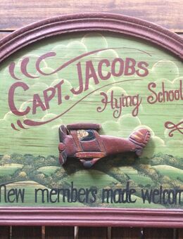 Captain Jacobs Flying School Sammler Deko Holz Schild - Fulda