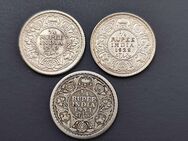 3X alte Silber Münzen -- Britisch-Indien 1/4 Rupien - Stuttgart