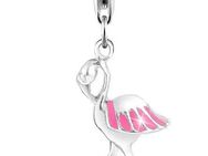 Nenalina Charm-Einhänger Anhänger Flamingo Sommer Emaille 925 Silber
