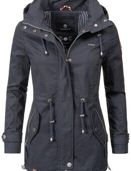 Marikoo Outdoorjacke Nyokoo modische Baumwoll Übergangsjacke mit großer Kapuze