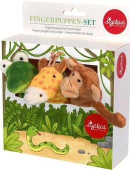 Sigikid Fingerpuppe My Little Theatre, Dschungel (Set, 3-tlg), für Kasperle- oder Puppentheater