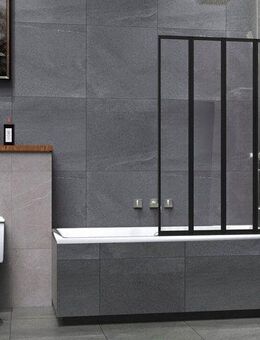 welltime Badewannenaufsatz Nassau, Einscheibensicherheitsglas, Badewannenfaltwand, Spritzschutzwand für Badewanne, Glas, 4 Elemente