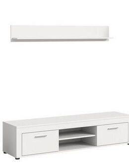 INOSIGN Wohnwand Aosta, 4-tlg., best. aus: Vitrine, Lowboard, Wandboard & Vitrine hoch, (4-St), Wohnwand, Kombination, Anbauwand, Möbel Set, Schrankwand, Möbel Kombi