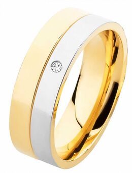 Damenring Edelstahl DE217 mit Beschichtung und Zirkonia - Aholming