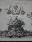 Alte Grafik : Surtout , candelabre et objets divers envoyes par M. Christofle , Exposition Universelle de Londres. , Blatt 36,5cm x 26,5cm , M70 in 02828