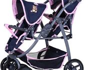 Knorrtoys® Puppen-Zwillingsbuggy Milo - Navy Pink Bear