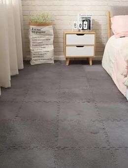 12-teilige Packung Verdickter Spleißteppich Perfekt für Schlafzimmer, Wohnzimmer, Camping und mehr 30x30cm grau Set23115 - Wuppertal