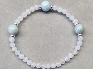 Larimar • Mondstein Perlen Armband • Silber 925. - Cottbus