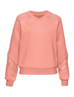 Vivance Sweatshirt mit Spitzeneinsätzen an Schulter und Ärmel