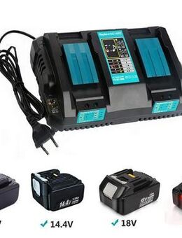 TWIN Ladegerät 4A Dual-USB-Port-Ladegerät für Makita 14,4 V 18V Akkus Ladegeräte kompatibel mit bl1860 bl1415 bl1430 bl1830 bl1840 bl1850 bl1845 - Wernigerode Zentrum