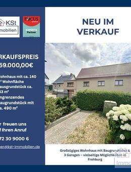 Großzügiges Wohnhaus mit Baugrundstück & 3 Garagen - vielseitige Möglichkeiten in Frohburg - Frohburg Eulatal