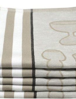 Dyckhoff Geschirrtuch Gläser / Halbleinen, (Set, 5-tlg), mit Gläser & Streifen Motiv, Maße je Tuch ca. 50x70 cm