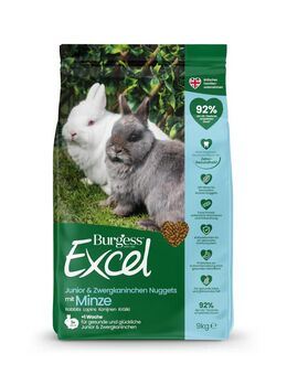 2-fach zooPunkte auf Burgess Excel - Junior & Dwarf Rabbit Nuggets mit Minze (9 kg)