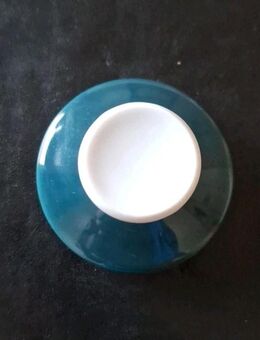 Porzellan Deckel Durchmesser 7 cm Höhe 5 cm Weiß Türkis - Essen
