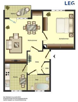 Gemütliche 2-Zimmer Wohnung in Unna mit Balkon - Unna