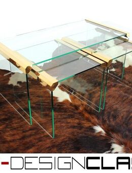 wie neu! Gallotti & Radice T35 R Coffee Table Set, Gold Edition, Satztische, Beistelltische Italien 1975, Kristallglas - Hamminkeln Zentrum