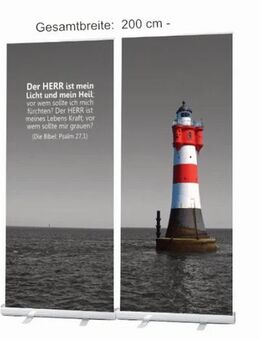 Roll-Up Display "Leuchtturm Roter Sand" - Trauerfeier-Deko, Bestatter-Bedarf, Dekoration Trauerhalle - Wilhelmshaven Zentrum