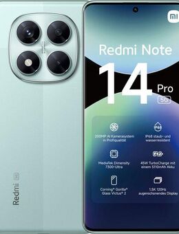 Xiaomi Redmi Note 14 Pro 5G Smartphone (16,94 cm/6,67 Zoll, 256 GB Speicherplatz, 200 MP Kamera)