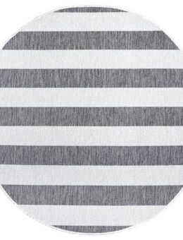 my home Teppich Alan Wendeteppich, rund, Höhe: 5 mm, Beidseitig nutzbar, Streifen, Scandi, wetterfest, für In- und Outdoor