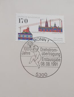 Ersttagsausgabe vom 08.08.1991 zur 100 jährigen Drehstromübertragung - Montabaur