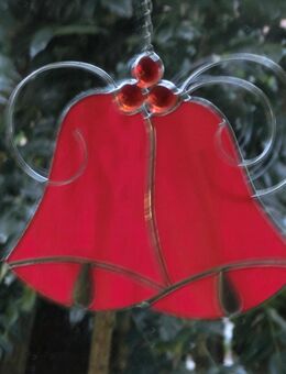 Fensterbild Tiffany Zwei Glocken rot - Eschweiler