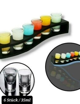 6X Shotgläser 3D Glas 35ml mit Holztablett Likörglas Schnapsglas Geschenkidee 39,90€* - Villingen-Schwenningen