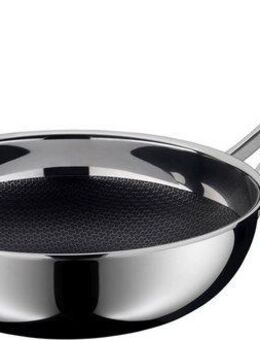 WMF Wok Profi Resist, Cromargan®Edelstahl (1-tlg), 28 cm, kratzfest, Antihaftversiegelung, mehrschichtiger Aufbau