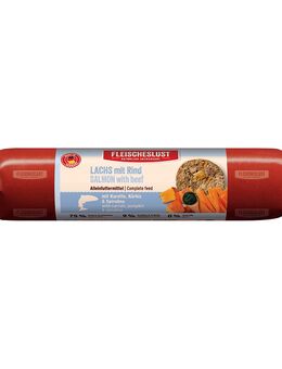 Fleischeslust Classic 6 x 800 g - Lachs mit Rind mit Karotte, Kürbis & Spirulina